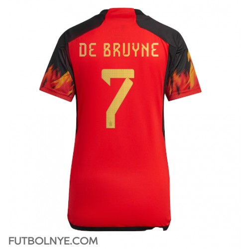 Camiseta Bélgica Kevin De Bruyne #7 Primera Equipación para mujer Mundial 2022 manga corta